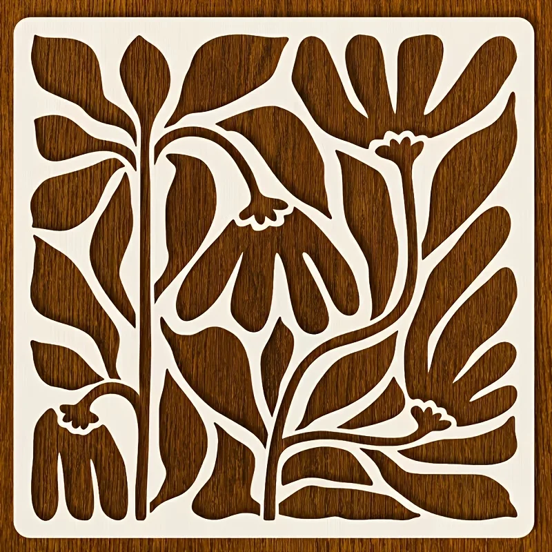 6inch Abstract Floral Template, Exquisite And Elegant Plant Hollow Painting Template for Scrapbook,  Home Decoration, Wall Art
