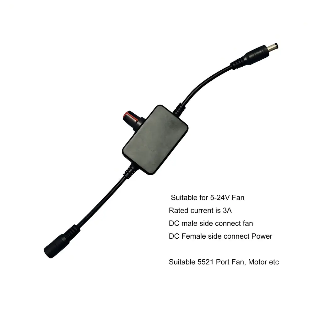 Angitu PWM Speed Controller for Blower Fan Gonvernor DC5521 High-Power Fan Switch Speed Control Cable, 5-24V Universal