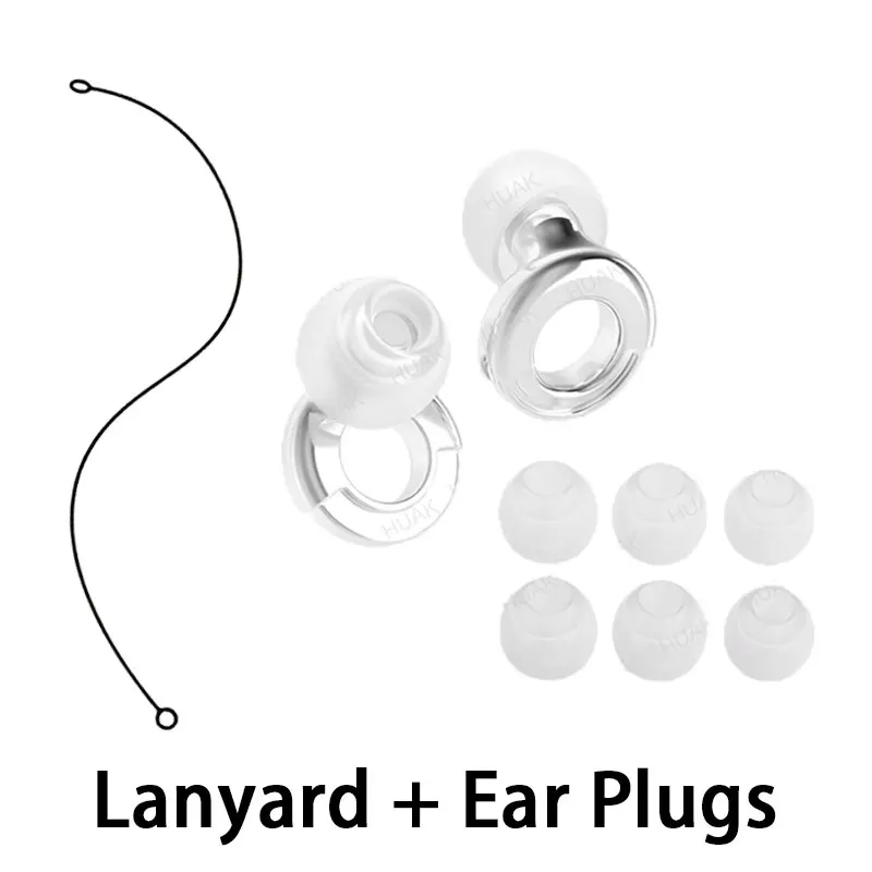 Waterproof Silicone Earplugs with Lanyard - Sound Insulation Noise Reduction Swimming Ear Plugs Portable Soundproof for Cancelin