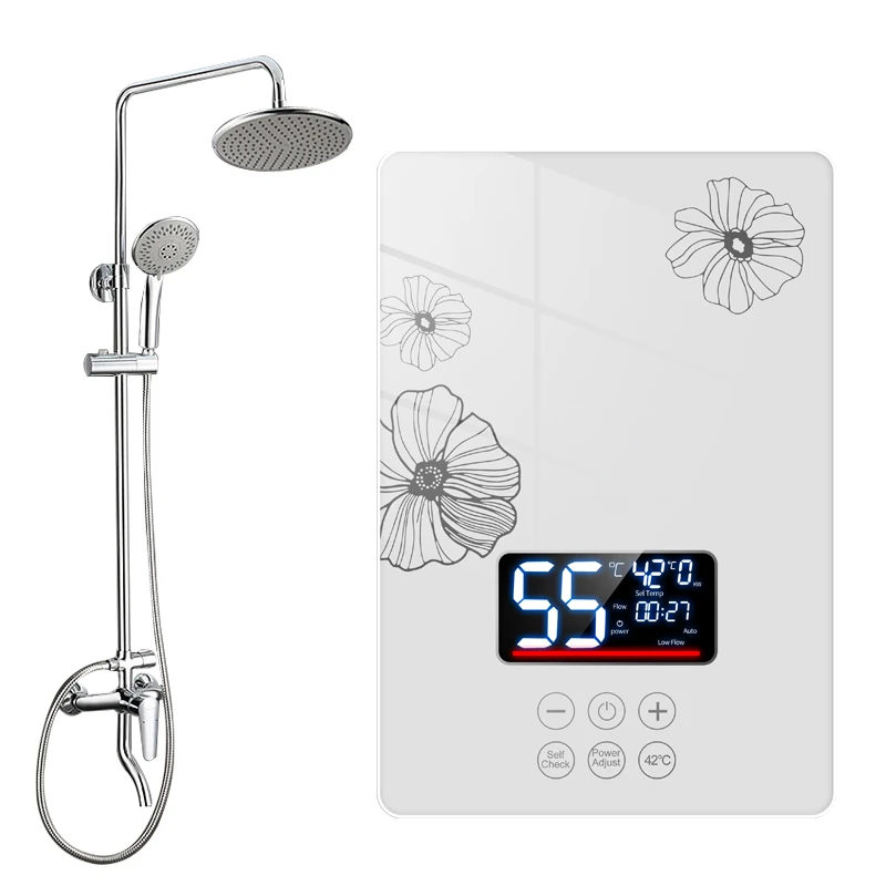 220 โวลต์ 6000w การออกแบบใหม่ความต้องการสูงผลิตภัณฑ์ประสิทธิภาพสูงน้ําร้อนไฟฟ้าเครื่องทําน้ําอุ่น Tankless ทันที App