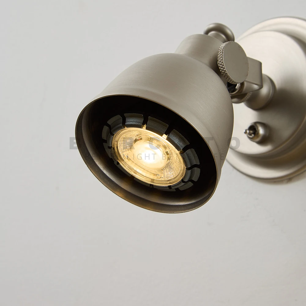 

Vintage LED Wall Lamp GU10 Bulb Silver Metal Rotatable Wall Sconce Orbital Movable For Bedroom Parlor Kitchen Dining Room Light