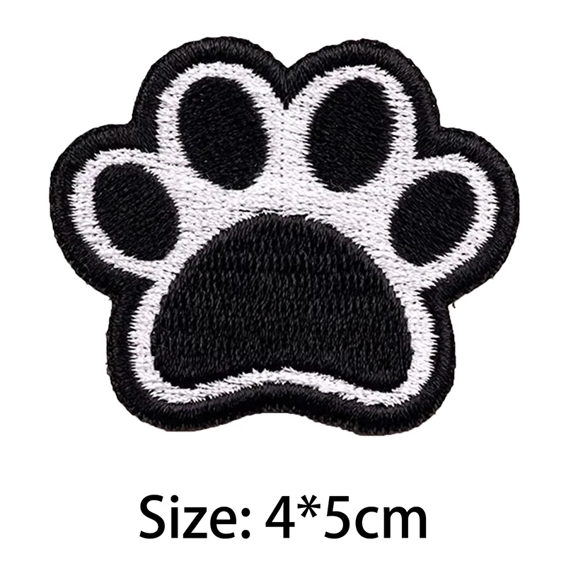 5pcs Dog Paw Embroidered Patches Iron On Patches Girls Boys Clothes Stickers Sewing Backpack Cute Cat Claw Badge Accessories