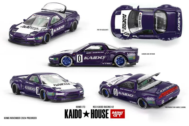 

Presale Kaido House x MINI GT 1:64 NSX Kaido Racing V2 Purple Alloy Vehicle Car Model
