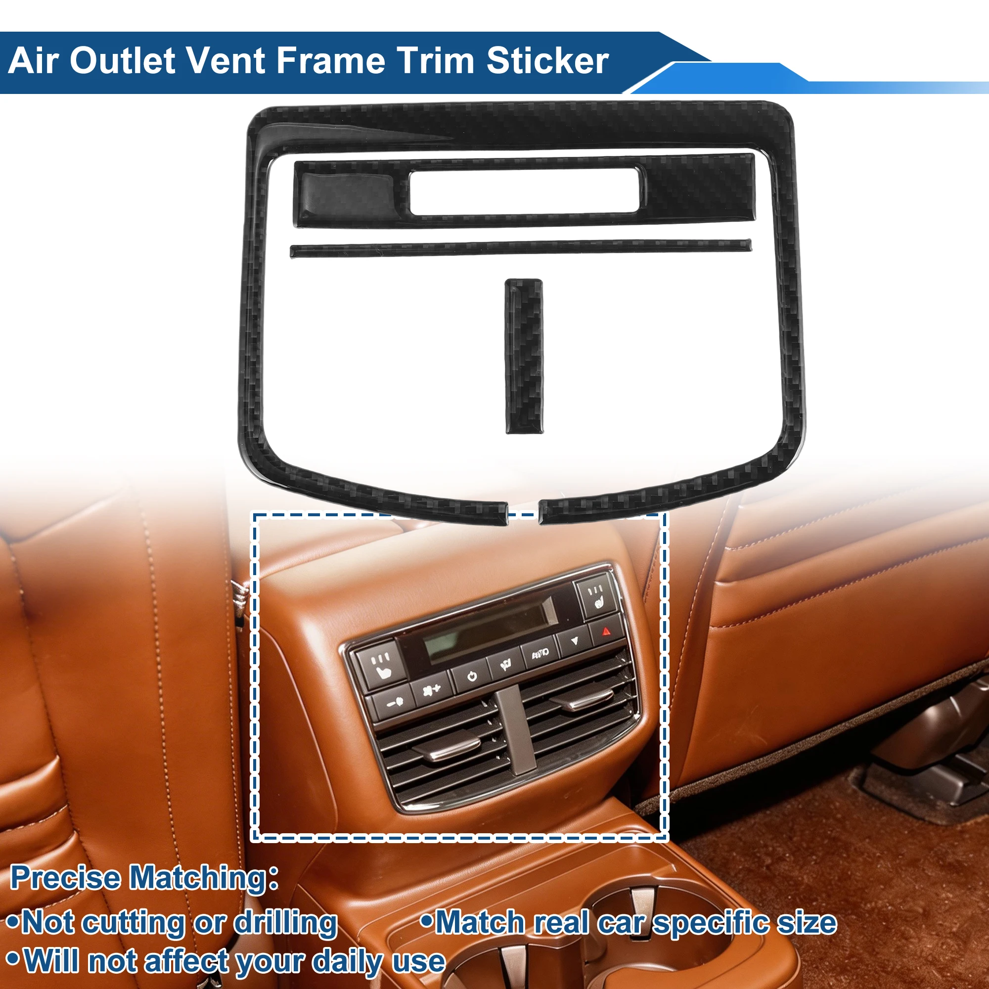 UXCELL for AC Vent Trim Frame for Mazda CX9 16-23 Rear Row Vent Sticker