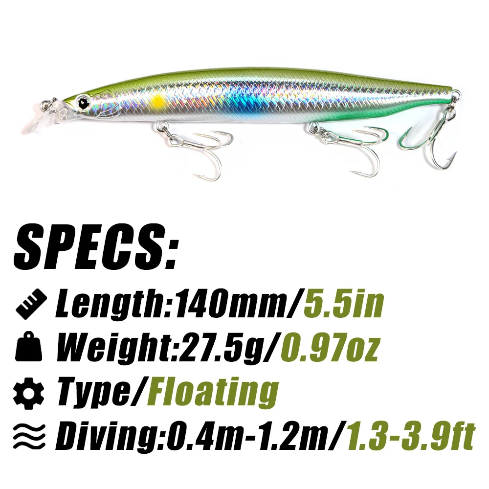 B&U Floating Minnow  Fishing Lures Saltwater Freshwater Long Casting Sea Artificial Bait Jerkbait