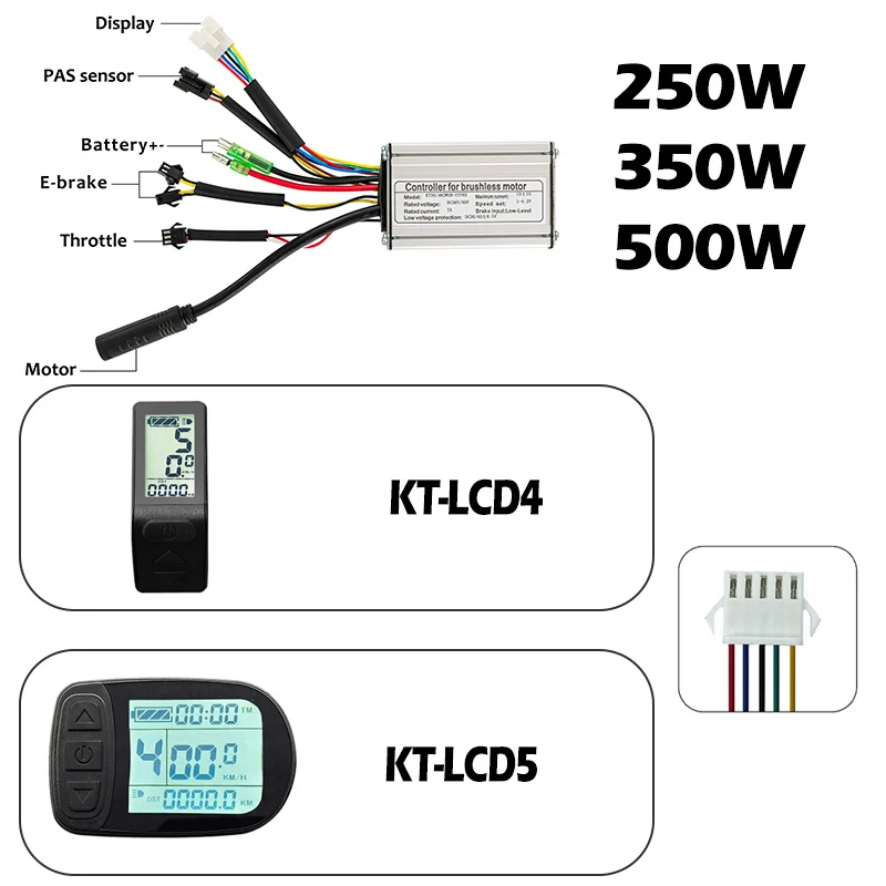 

Электрический велосипед LCD4 LCD5 Kunteng Дисплей Мини-экран для контроллера KT Комплект для переоборудования электрического велосипеда Дисплей с вилкой SM