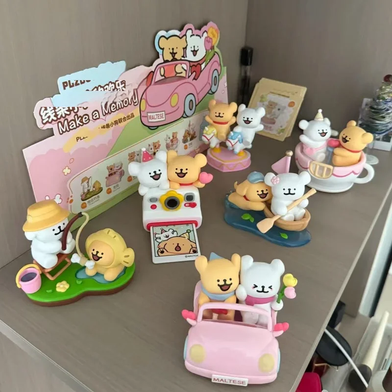 

Plzdot Cartoon Maltese Blind Box Make A Memory Series Desktop Ornaments Trendy Toy Cute Female Model Ornaments Gift