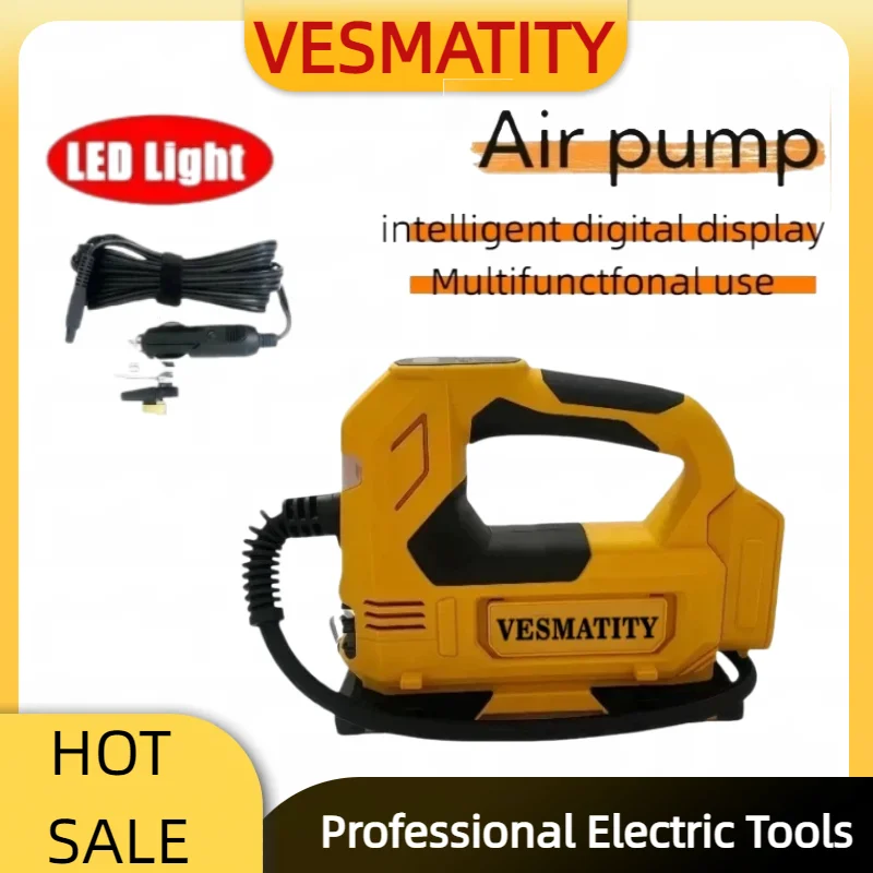 Cordless Portable Tire Inflator Digital Electric Air Compressor Rechargeable Car Tyre Inflator Pump Tools For Dewalt Battery