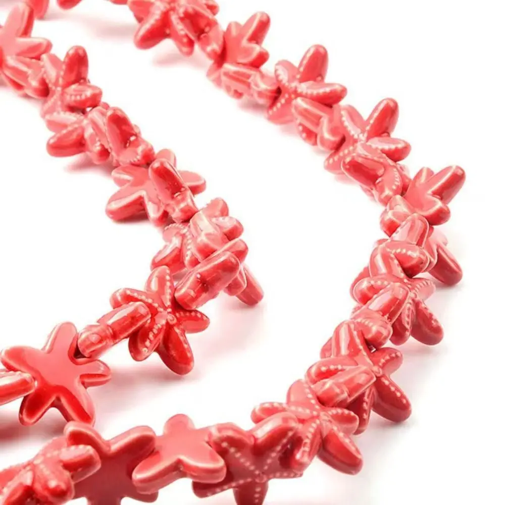 10pcs Handmade Craft Starfish Bead Fresh Color Fashion Ceramic Spacer Loose Beads Necklace Earrings Ceramic