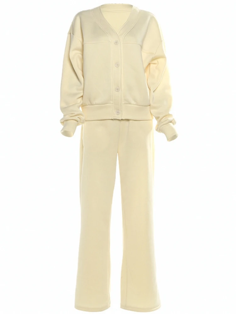 

Женские комплекты из 2 предметов, одинаковые комплекты, комплекты из двух предметов, топ и широкие брюки, костюмы, одежда, Новое поступление 2025, осень-зима