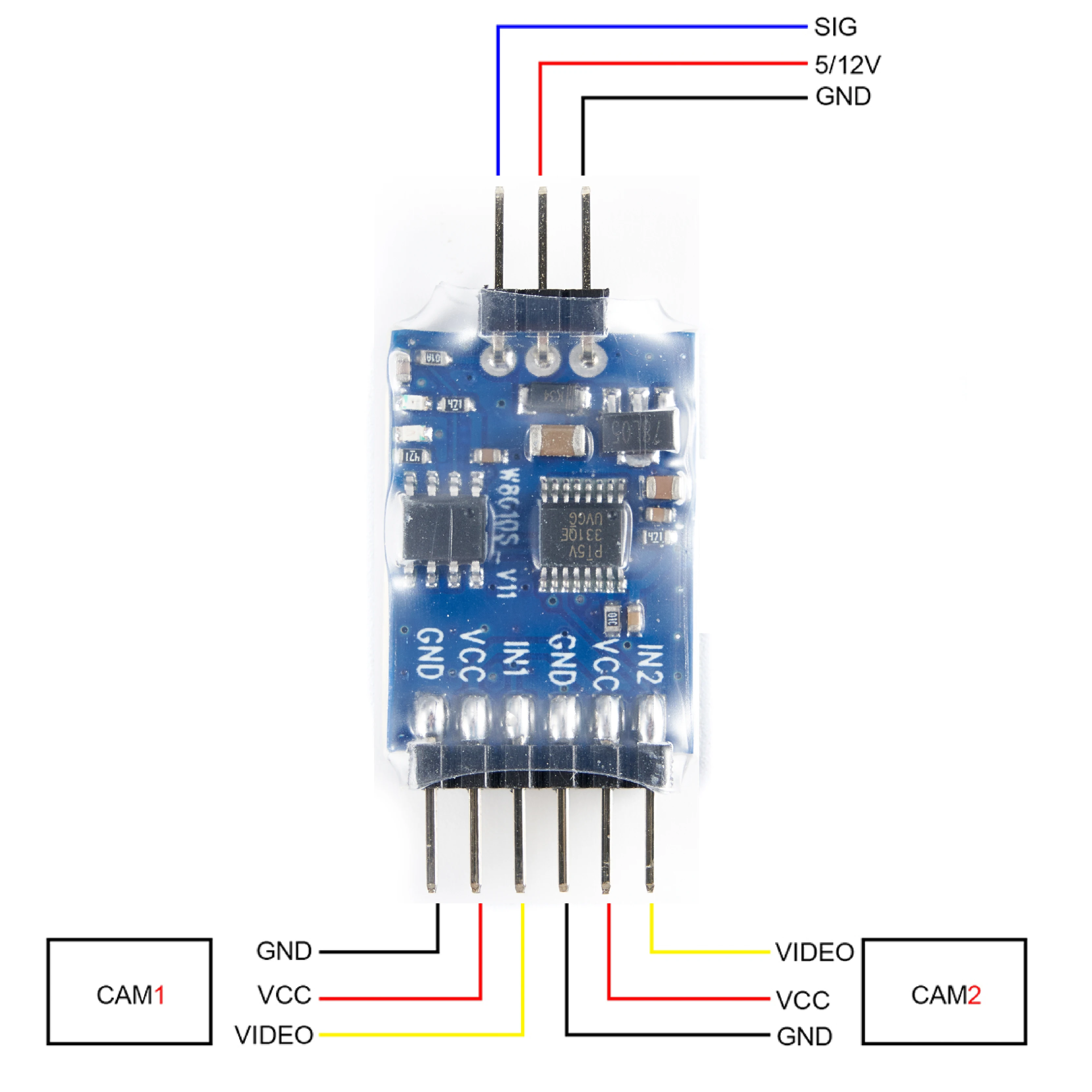 NEW 1PCS 5.8G 3 Channel Video Switcher Module 3 way Video Switch Unit for RC FPV Camera Parts