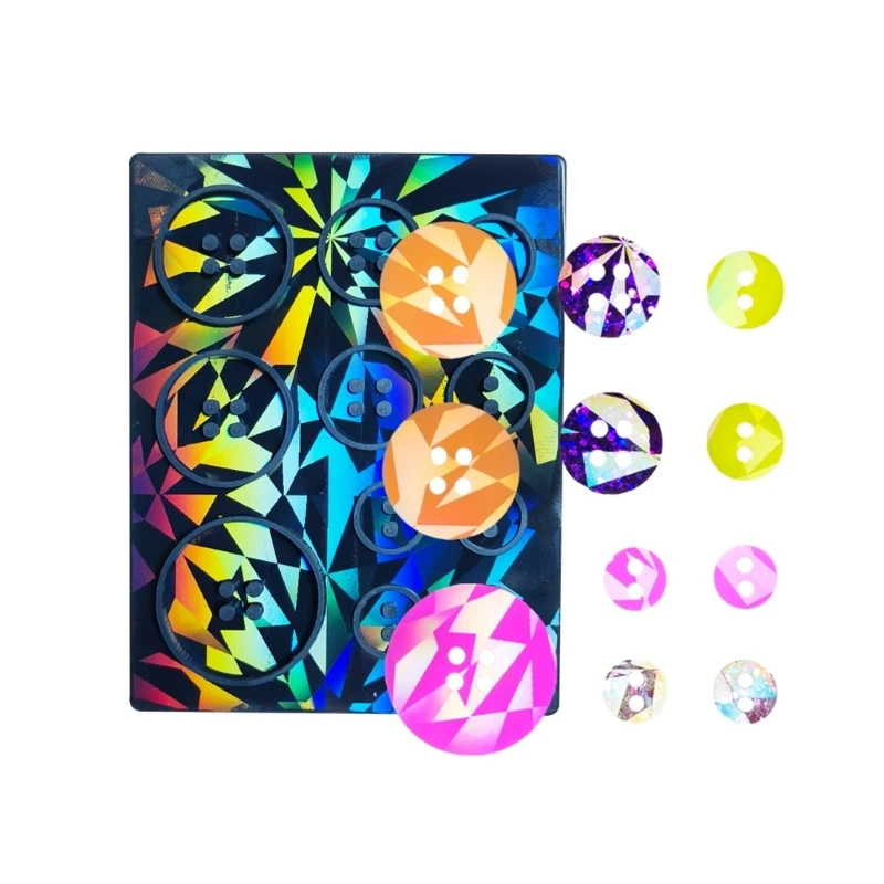 Sparkling Effect Button Silicone Mold for DIY Resin Jewelry Craft Holographic Resin Button Mold Personalized Button Mold