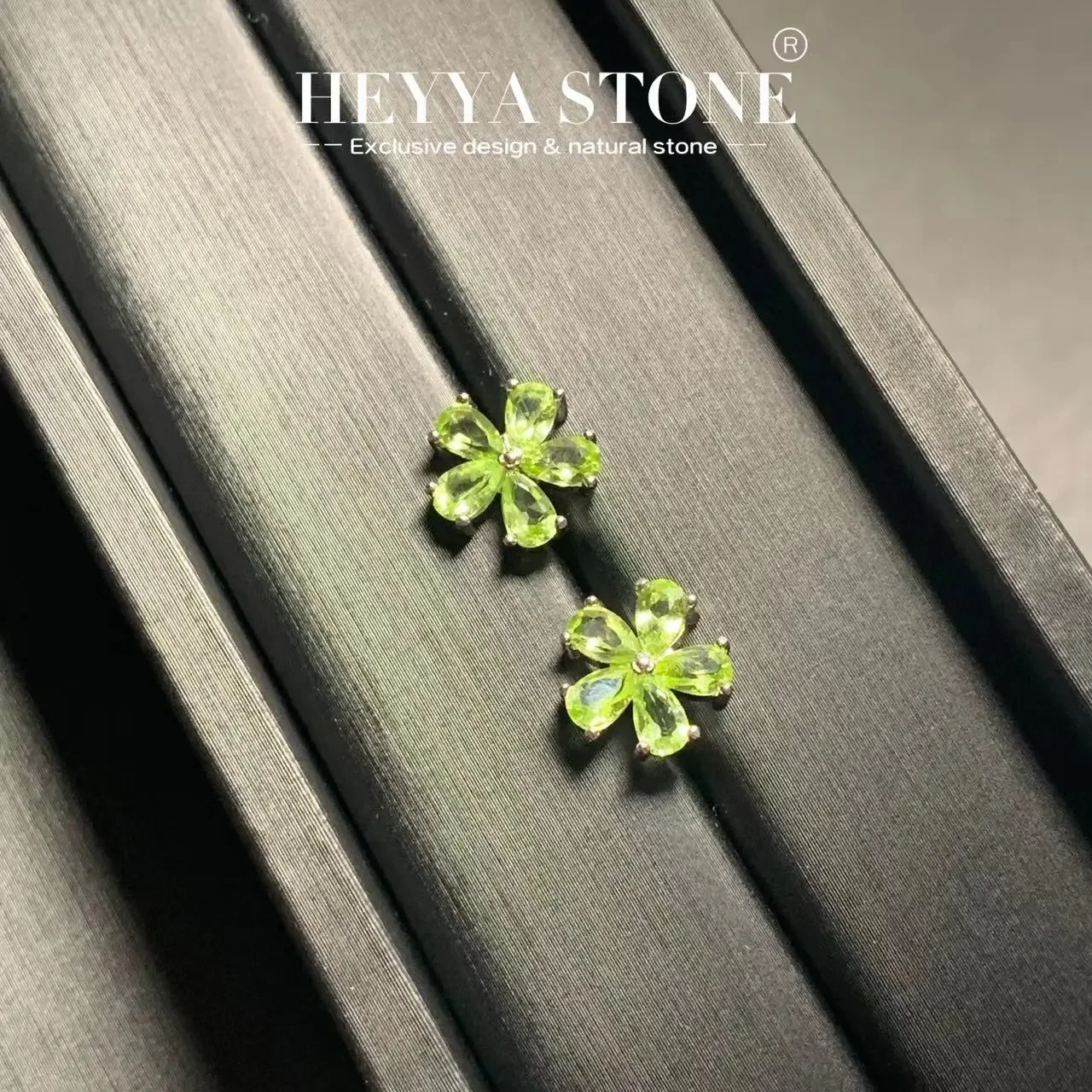 HEYYA STONE Peridot Natural Peridot Stud Earrings For Women 925 Silver Simple Fine Jewelry Stone Gemstone Classic Style