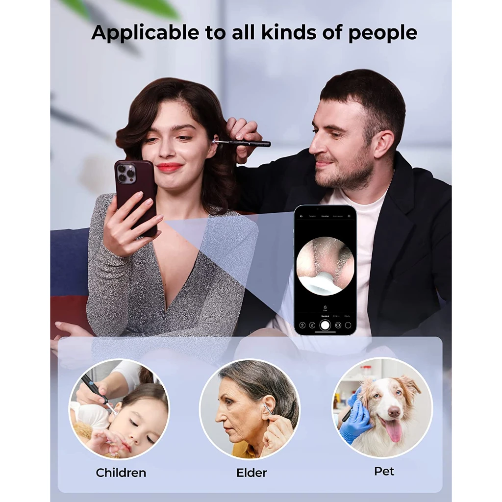 New Bebird Smart Visual Ear Sticker R1+ With Micro Camera  8 Million Pixels 6 LED Light For Home Ear Inspection Video Otoscope