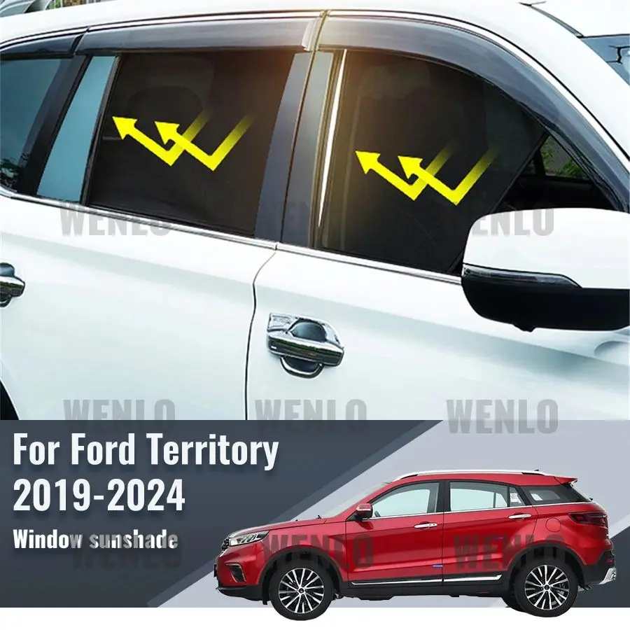 

For Ford Territory 2019-2024 Magnetic Car Sunshade Visor Front Windshield Frame Curtain Rear Side Window Sun Shade Shield