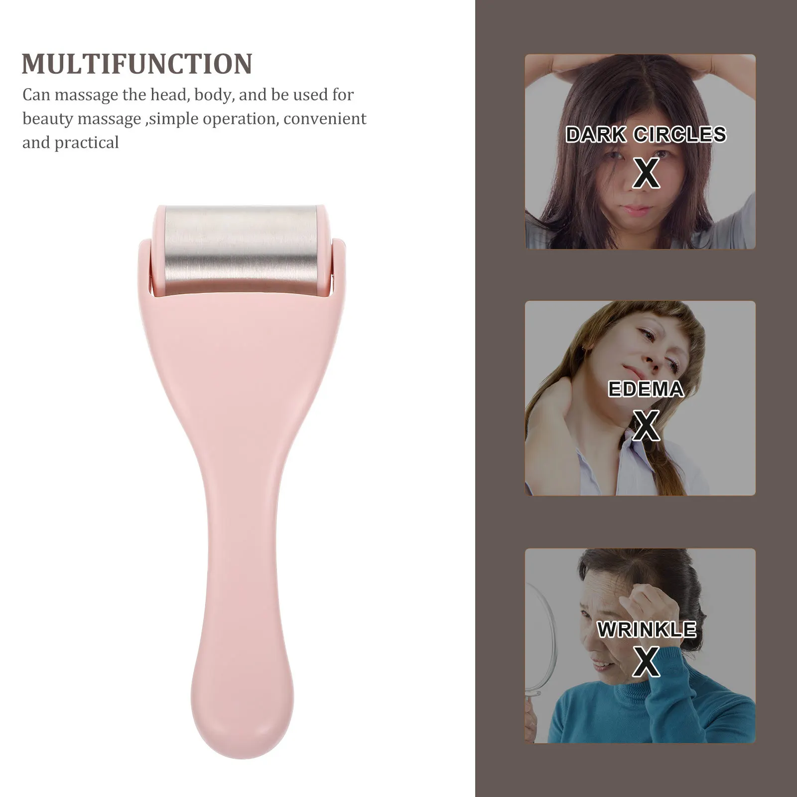 Beleza ferramenta de massagem facial de aço inoxidável design ergonômico para cuidados com os olhos massagem facial em casa viagem amigável