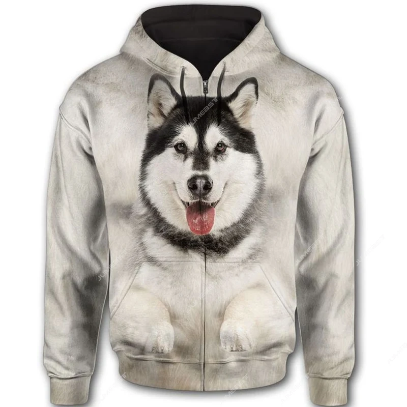 

Jumeast 3D Printed Husky Men Zipper Hoodies Cutecore Dog Vintage Y2K Hooded Sweatshirts Labrador Retriever Baggy Hippie Clothes