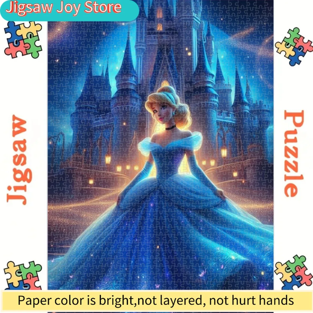 

Декоративный пазл на Хэллоуин, подходит для гостиной или спальни, дизайн «Синяя сказка», прочный картон, идеальное решение