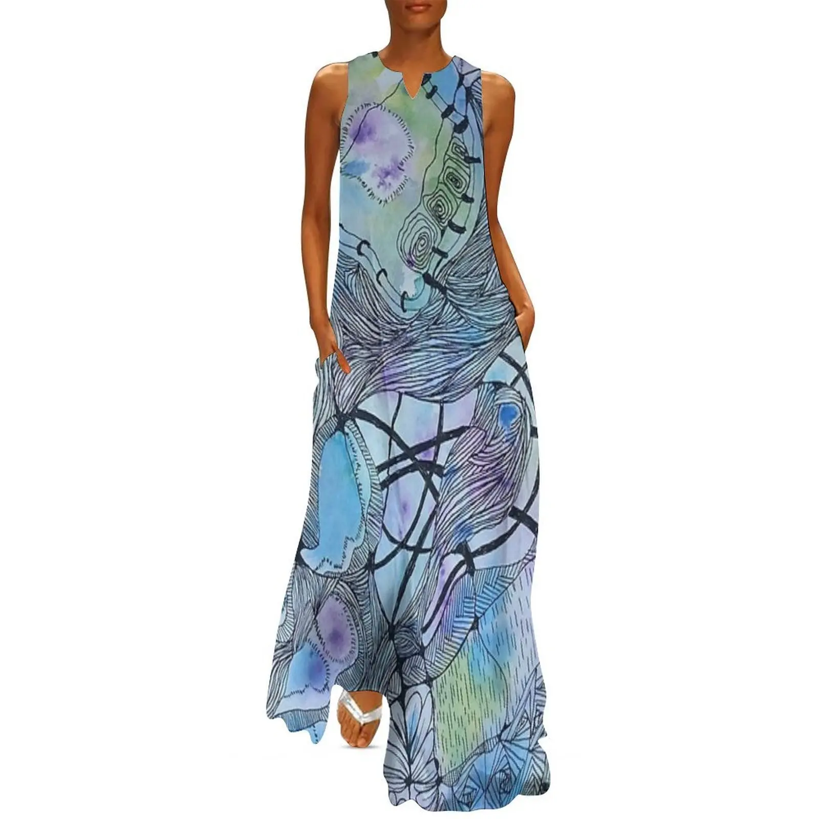 

Visual Sanctuary No. 3-- Healing Dreamscapes Long Dress womans clothing dress for women Clothing summer women's suit