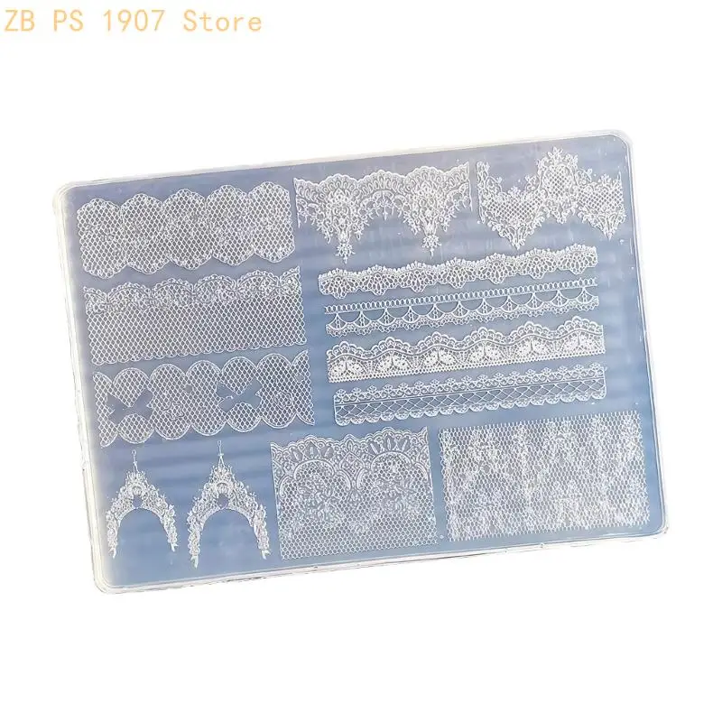 Professional Silicone Mold For Nail Art Featuring 3D Lace Texture That Promotes Effortless Removal And Long Lasting Reuse 55KA