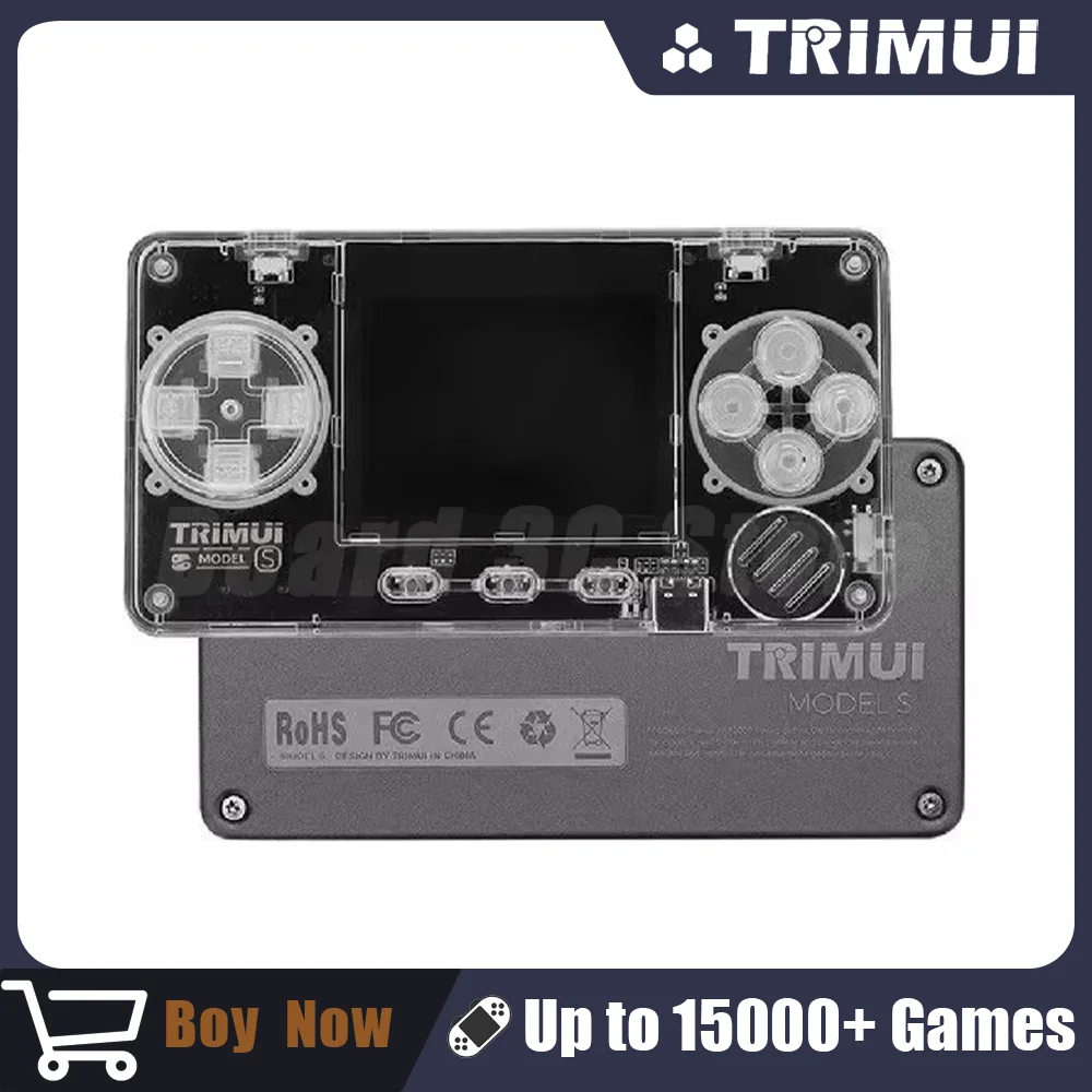 

Trimui Model S Handheld Game Machine 2 Inch Ips Screen Transparent Body Mini Extremely Compact Nostalgic Handheld Card Machine