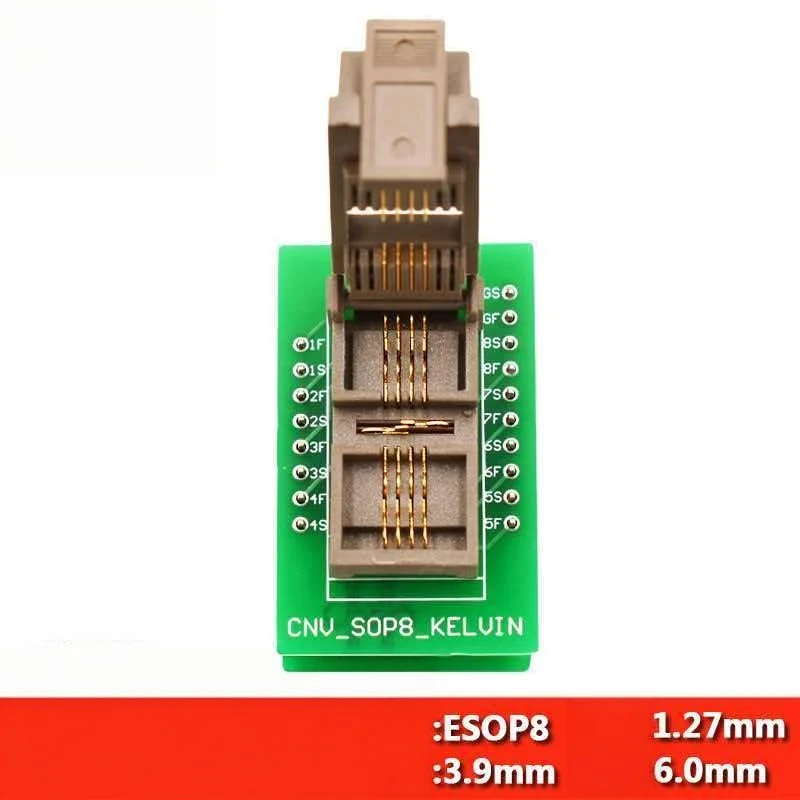 SOP8 Flip Cover Kelvin Spacing 1.27MM Chip Programming Programmer IC Programming Socket Fixture