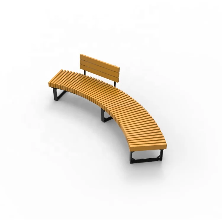 

Открытая металлическая скамейка для отдыха, уличное деревянное сиденье, садовая полукруглая парковая скамейка