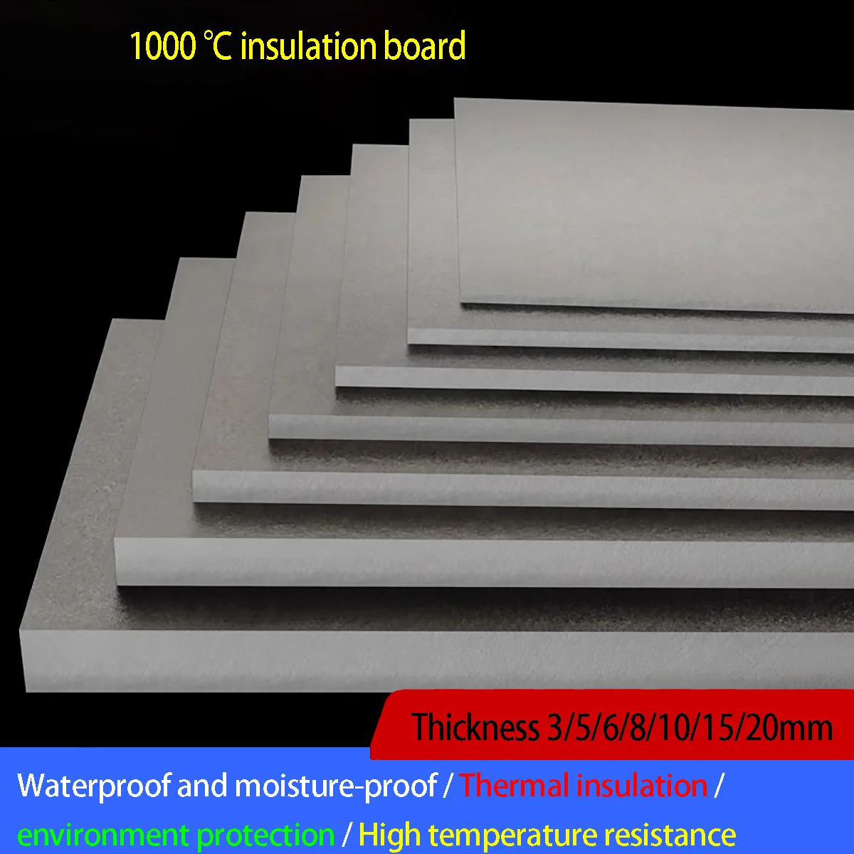 

Thick 3/56/8/10- 20mm 1000℃ Temperature Resistance Mould Heat Shield Sheet Fibreglass Sheet Plate Width: 100/200mm
