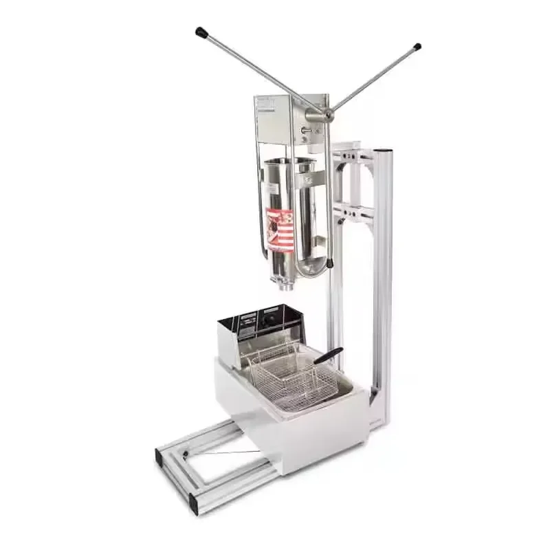 Commercial Stainless Steel Snack Machine 5L Hopper 6L Fryer Electric Fritter Maker for Bakery Donut Churros Cooking Equipment