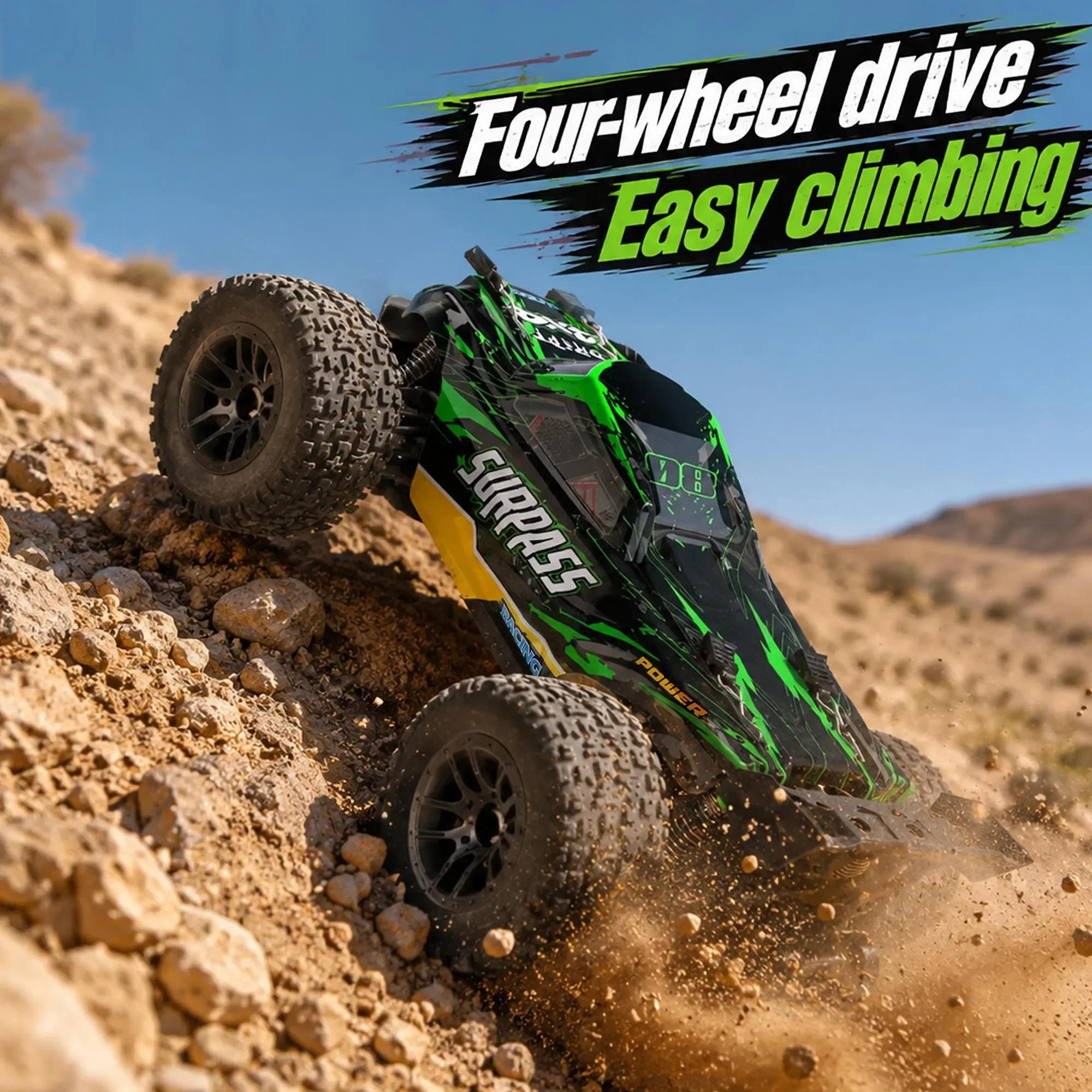 ZWN 1:24 4WD RC Car Full Scale Remote Control Car 2.4G High Speed Drift Monster All Terrain Off-road Vehicle Toy For Kids Gifts