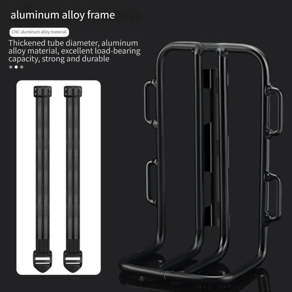 Three Point Mounting Bracket Front Fork Rack Cargo Bag Basket Holder CNC Aluminum Alloy For Bicycle For Touring Hiking Storage