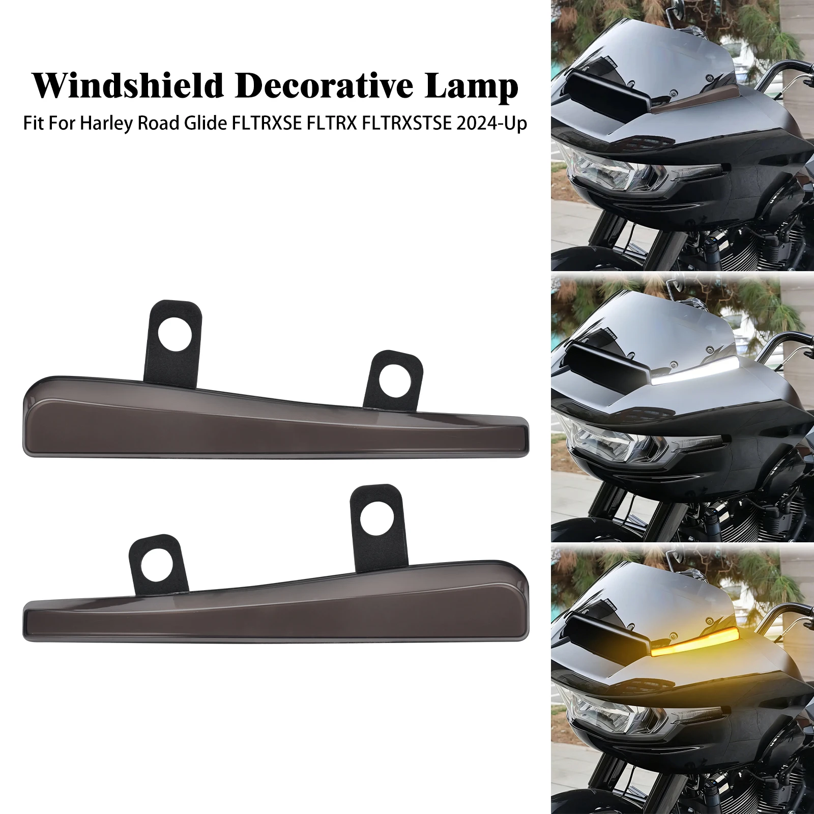 Motorcycle Windshield Side LED Light Turn Signal Running Lamp For Harley Touring Road Glide FLTRXSE 23-Up FLTRX FLTRXSTSE 24-Up
