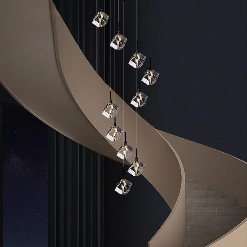 

Modern home decoration crystal chandelier, stair Pendant lamp, living room Pendant lights, interior lighting
