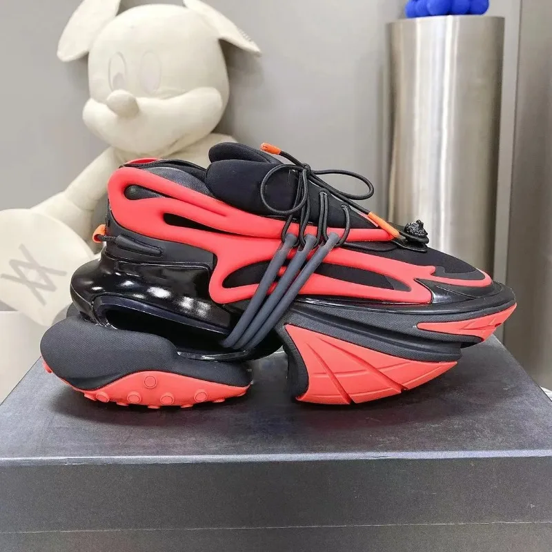 

2026 Fashion Men Sneakers Plus Size 46 Women Platform Loafers Lace Up Gradient Colors Running Sports Shoes Flats Walking