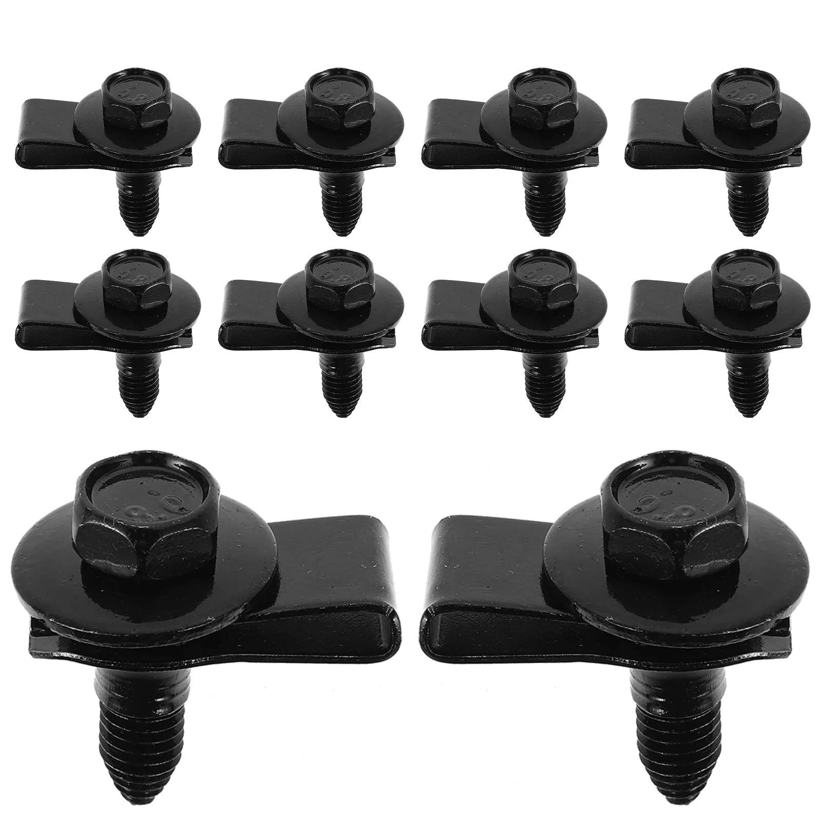 

10 Sets Car Body Panel Screw Clips Automotive Metal Fasteners U Clips U Nut Clamp Bumper Bolts Engine Cover Trim Guard Screws