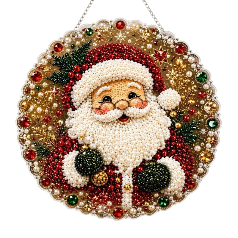 Create a Christmas Beaded Hanging Accent, 9.8 in Acrylic Craft Set for Indoor Display and Shared Family Project Time JOMD