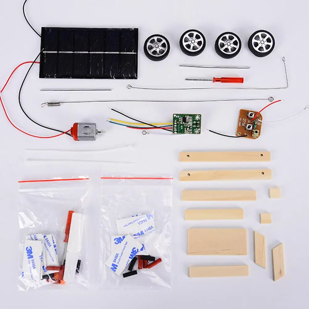 1 Ensemble de Mini Kit de Fabrication de Modèles de Voitures Solaires Projets d'Expériences Scientifiques Bricolage Jouet à Assembler