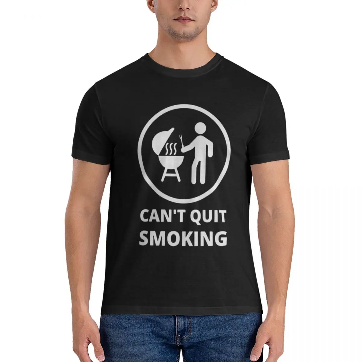 Can't Quit Smoking Men T-Shirt Classic Oversized T Shirts Men's Round Neck Cotton Tees Short Summer Male