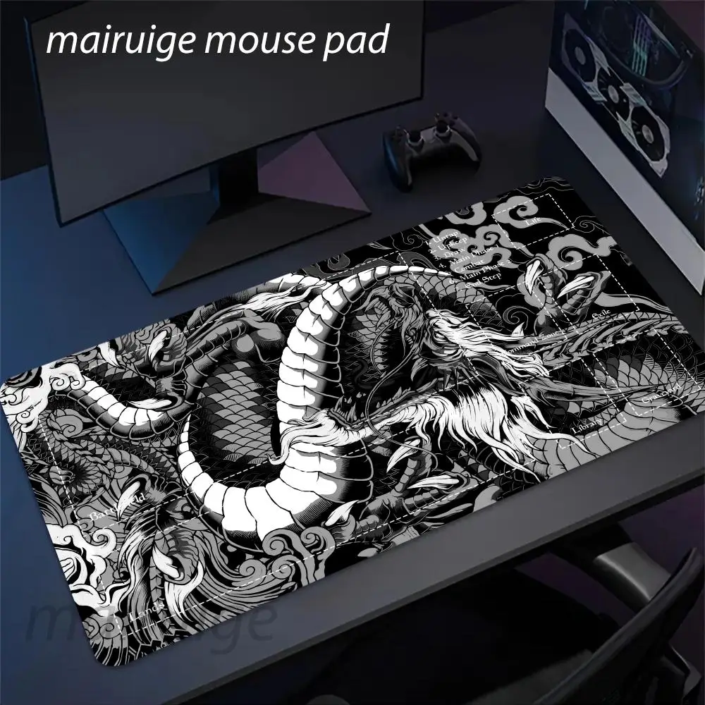 

Japanese Dragon Theme Mouse Pad Game Mat Durable Rubber for MTG TCG Games 350X600mm Cards Gaming Desk Mats Party Friendly Design