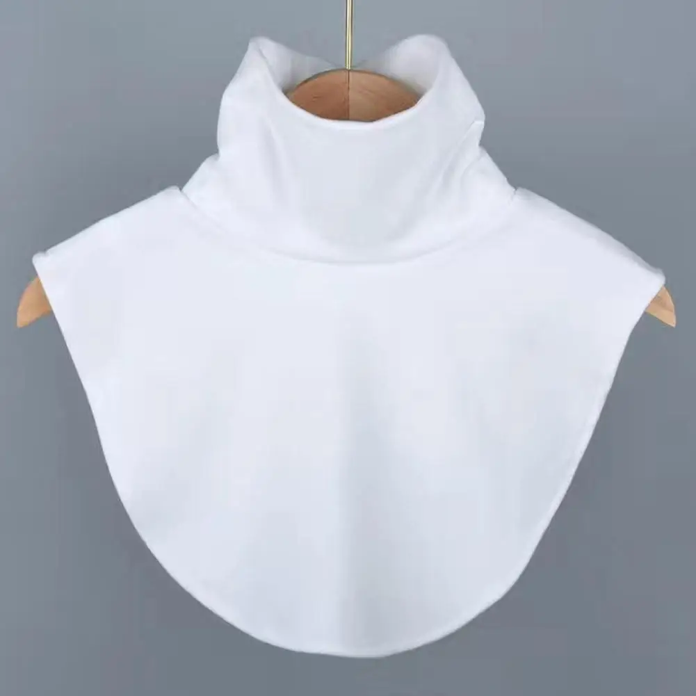 1 PC ปลอมฤดูหนาวกํามะหยี่สูงคอปลอมสําหรับผู้หญิงแฟชั่นที่ถอดออกได้ความยืดหยุ่นสูงคอป้องกัน