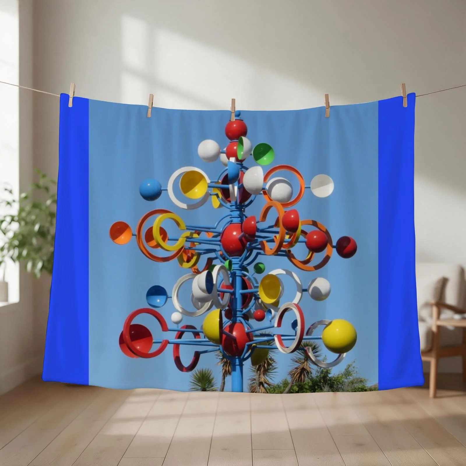Cesar Manrique Circular Wind Sculpture Throw Blanket Single Sofas Weighted heavy to sleep Blankets
