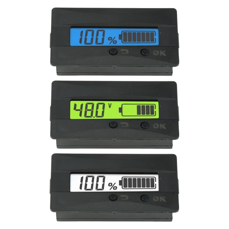 Q6PA LCD Battery Capacity Panel with Power Readout, 9-120V Battery Monitor for Solar Storage and Backup Systems