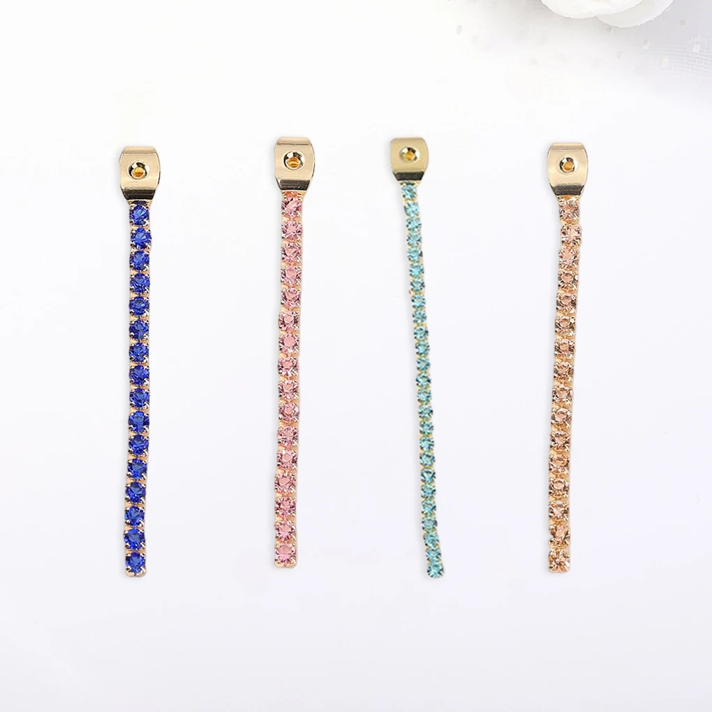 Earring Long Chain Sparkling Rhinestone Fashion Delicate Earring Back Jewelry Finding Accessory for Professional