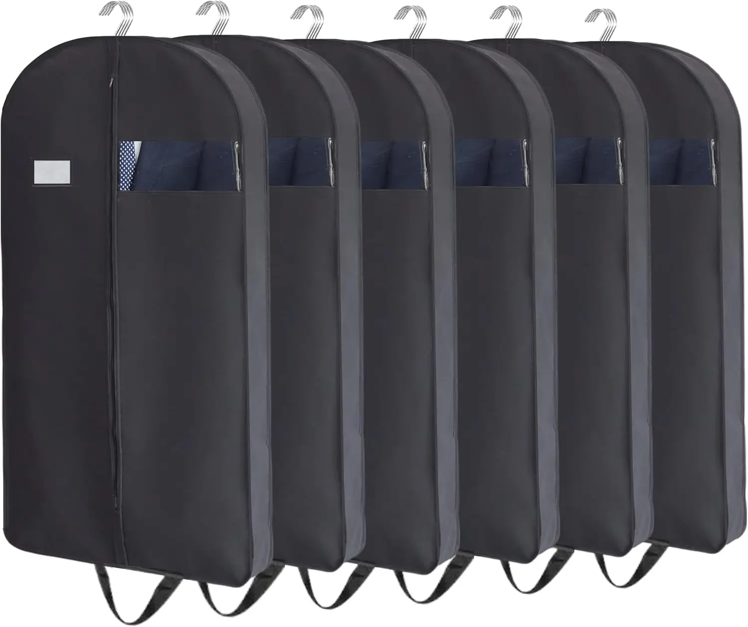 

- 43” Garment Bags for Hanging Clothes, Suit Bags for Men Travel with Car, Garment Bags for Storage with Handle, Clear