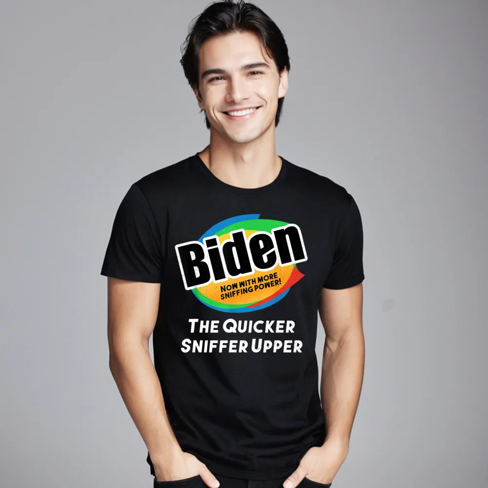 

Loose Mens Tshirts Round Neck Short Sleeve Combed cotton Funny Anti Joe Biden sniffing Tops & Tees Normal T-shirts