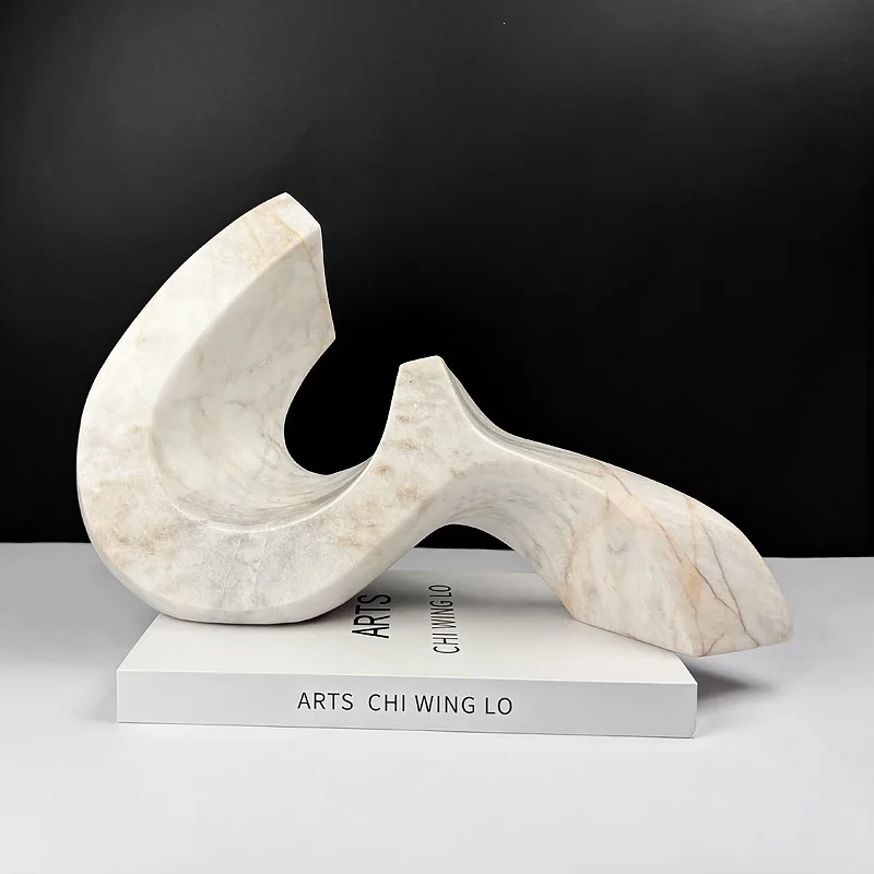 Creative Abstract Jade Sculpture Art Ornament for Home Hotel Villa Decor Unique Modern Abstract Design Jadeite Figurine