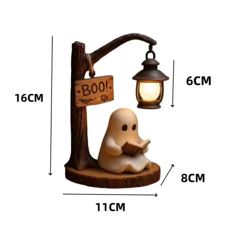 Miniture لطيف شبح القراءة فانوس المنزل مكتب سطح المكتب زخرفة ضوء الليل الإبداعية هالوين حفلة هدية الجدة ديكور الدعامة