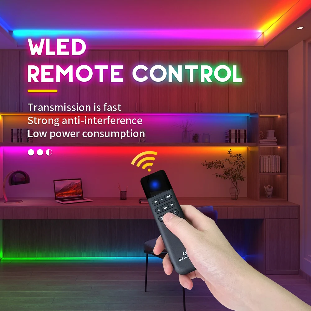 

GLEDOPTO WLED Remote Control RGB IC LED ESP NOW APP WiFi Wireless Dynamic Adjust 4 Scenes Preset Light 50M Control Distance