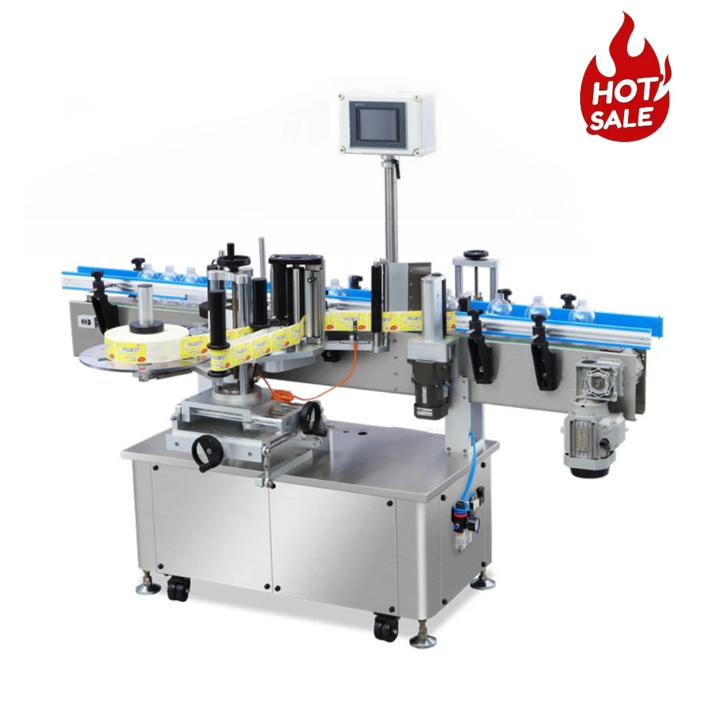 Desktop Automatic Small Round Plastic Glass Bottle Label Applicator Machine Adhesive Sticker Cans Jars Labeling Machine