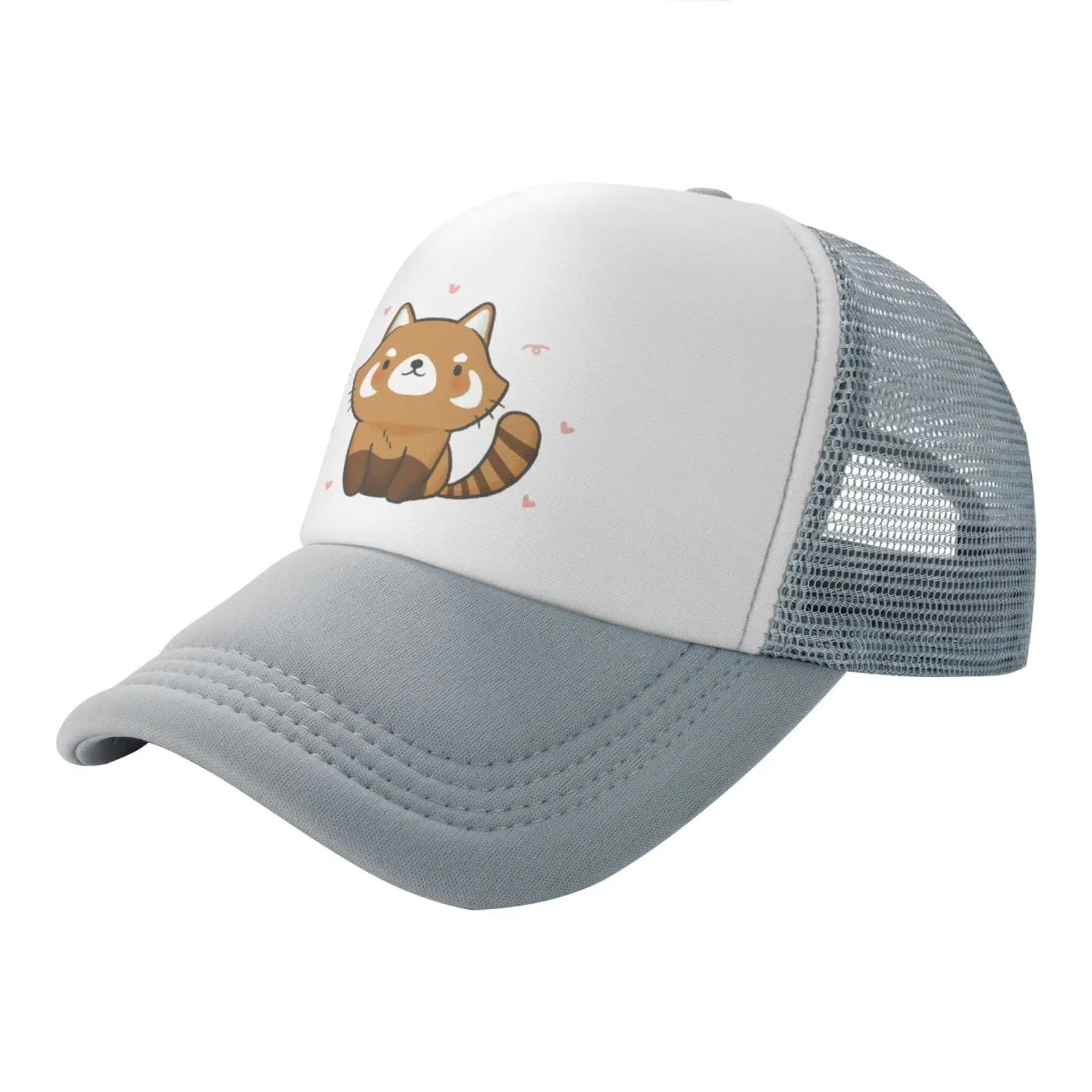 Sombrero de malla ajustable para hombre y mujer, gorra de béisbol con diseño de Panda Rojo lavado, divertida, desgastada, Unisex